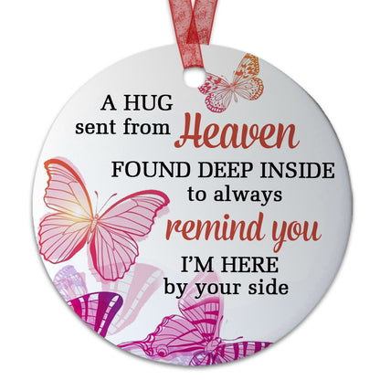 Keepsake Ornament A Hug Sent Form Heaven Ornament Memorial Gift For Loss Of Loved Ones - Aluminum Metal Ornament- In Loving Memory Of Dad Mom