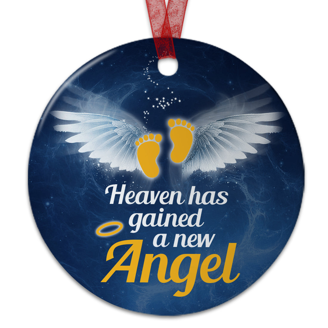 Miscarriage Ornament Heaven Has Gained A New Angel Ornament- Sympathy Gift For Loss Of Baby- Aluminum Metal Ornament- Baby Remembrance Gift