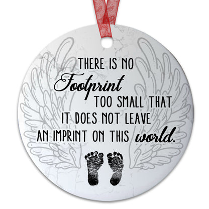 Memorial Ornament Gift for Loss of Baby, Small Footprint Not Leave an Imprint Ornament Keepsake Gifts for Miscarriage, Infant- Aluminum Metal Ornament