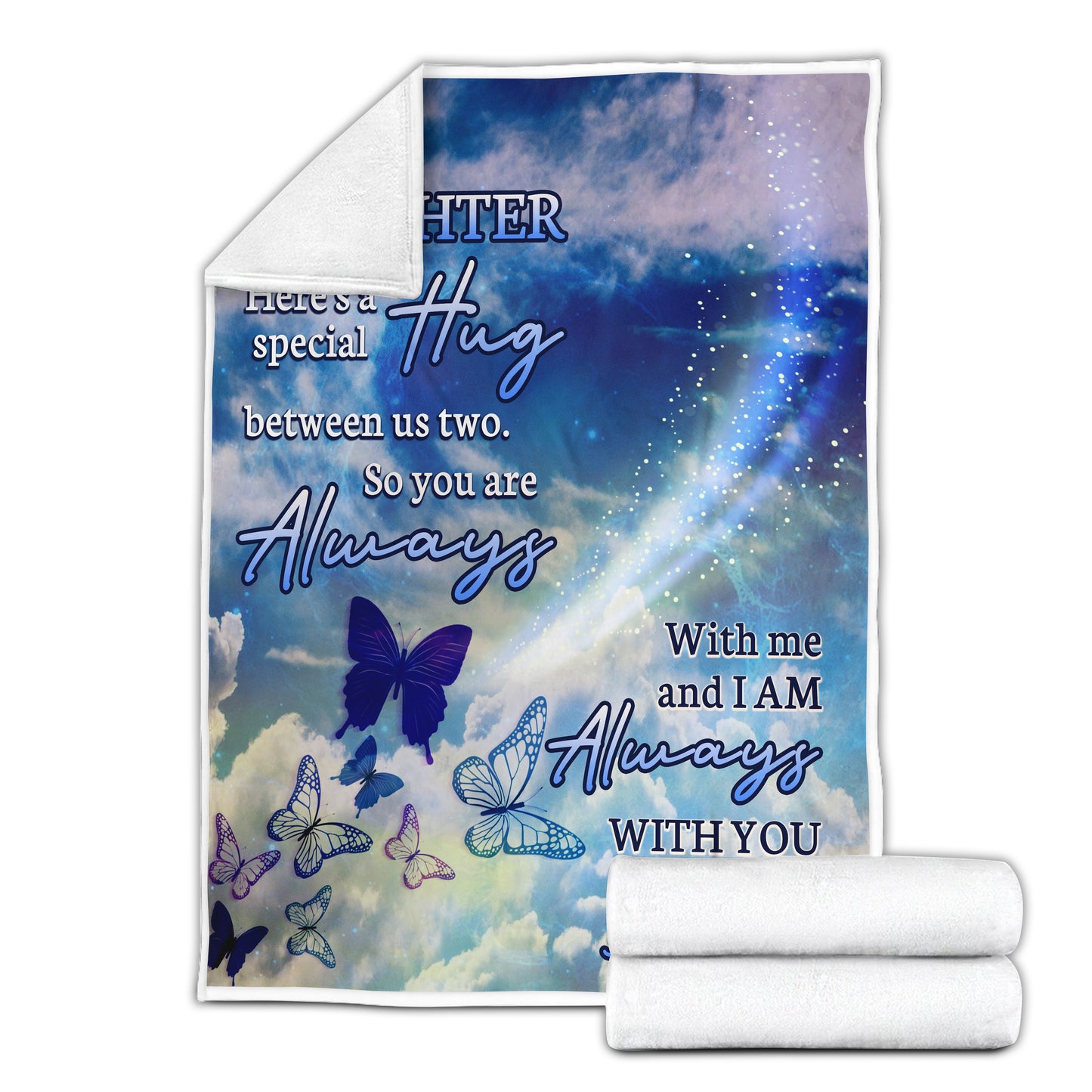Dad Sympathy Blanket- To My Daughter Here Special Hug Blanket- Memorial Gifts For Loss Of Father- Velveteen Plush Blanket- In Loving Memory Of Dad