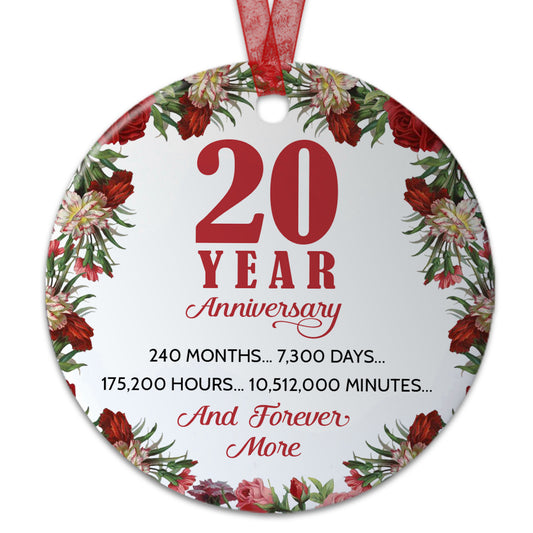 Married Ornament 20 Year Anniversary Ornament Valentine Gift For Wife Husband - Aluminum Metal Ornament- Couple Ornament, Anniversary Gift