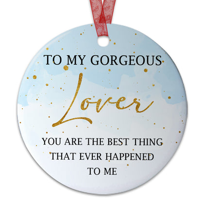 Romantic Love Ornament 2023, Creative Valentine's Day Ornament For Couple Girlfriend Wife- Aluminum Metal Ornament- Valentine's Day Present, Decorative Home Tree Ornaments Keepsake