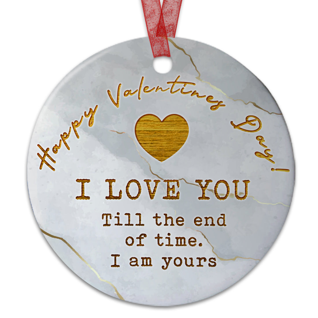 Love Ornament 2023 Happy Valentines Day Ornament- Gifts For Birthday Anniversary- Gift From Wife, Husband - Valentines Gift For Him Her- Aluminum Metal Ornament With Ribbon