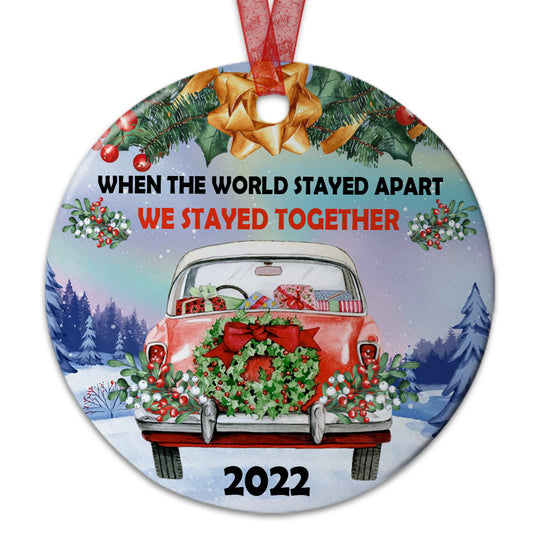 We Stayed Together Ornament 2022 Married Christmas Ornament Wedding Gift For Couple Newlyweds-Aluminum Metal Ornament With Ribbon 