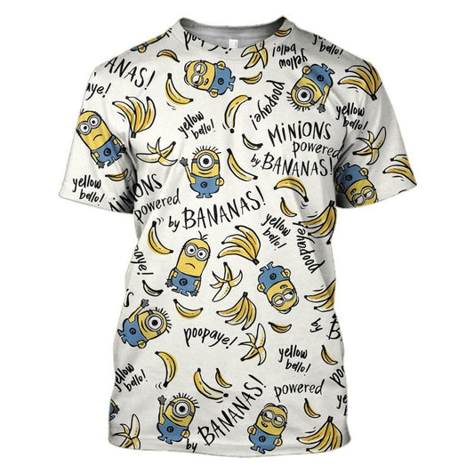 Unifinz Minions T-shirt Minions Banana Poopaye Pattern White Shirt Cute Minions Apparel 2023