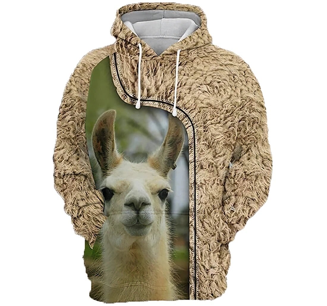 Llama Hoodie Llama Fur Costume 3d Hoodie