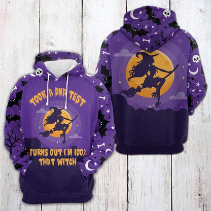 Halloween Hoodie Took A DNA Test Turn Out I'm 100 Percent That Witch Purple Hoodie Halloween Clothing