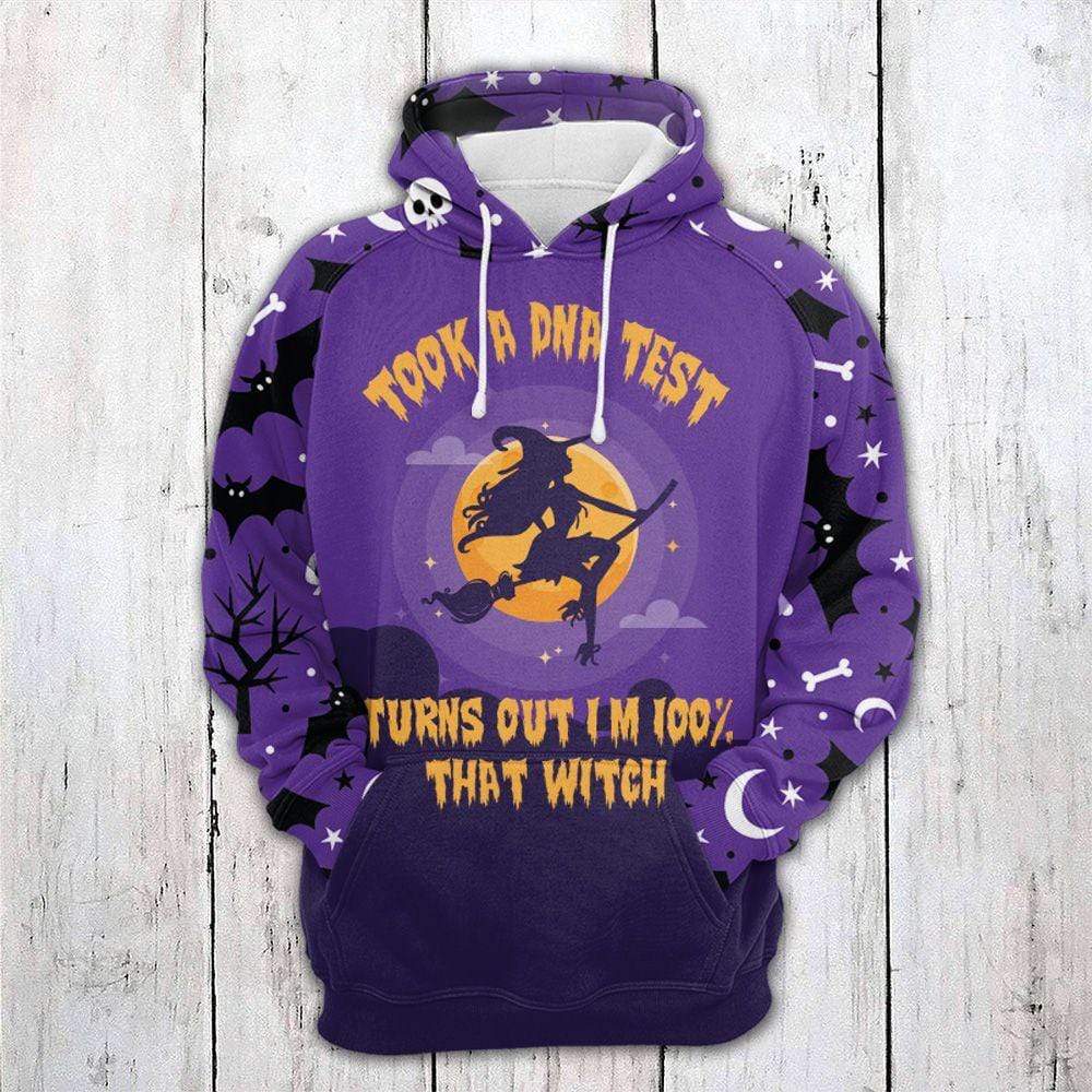 Halloween Hoodie Took A DNA Test Turn Out I'm 100 Percent That Witch Purple Hoodie Halloween Clothing