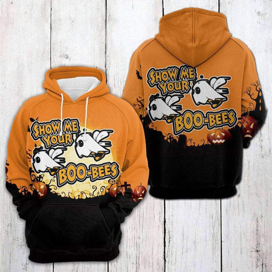 Halloween Hoodie Show Me Your Boo Bees Orange Hoodie Halloween Clothing