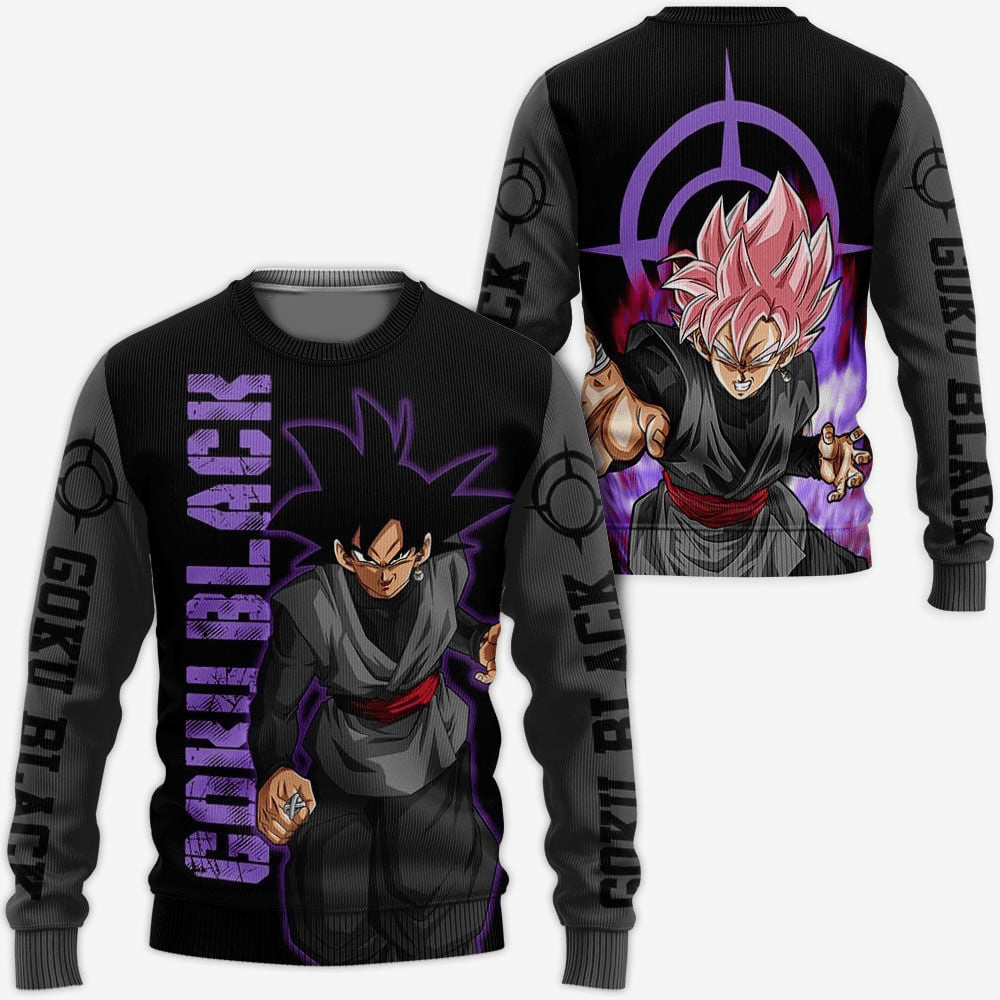 Dragon Ball Sweatshirt Goku Black Rose Graphic Sweatshirt Black Gray Unisex