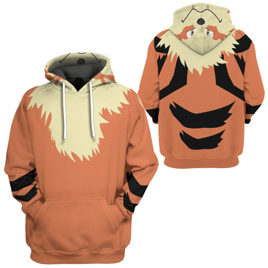 PKM Hoodie Arcanine PKM Cosplay T-shirt Sweatshirt Orange Unisex Adults New Release