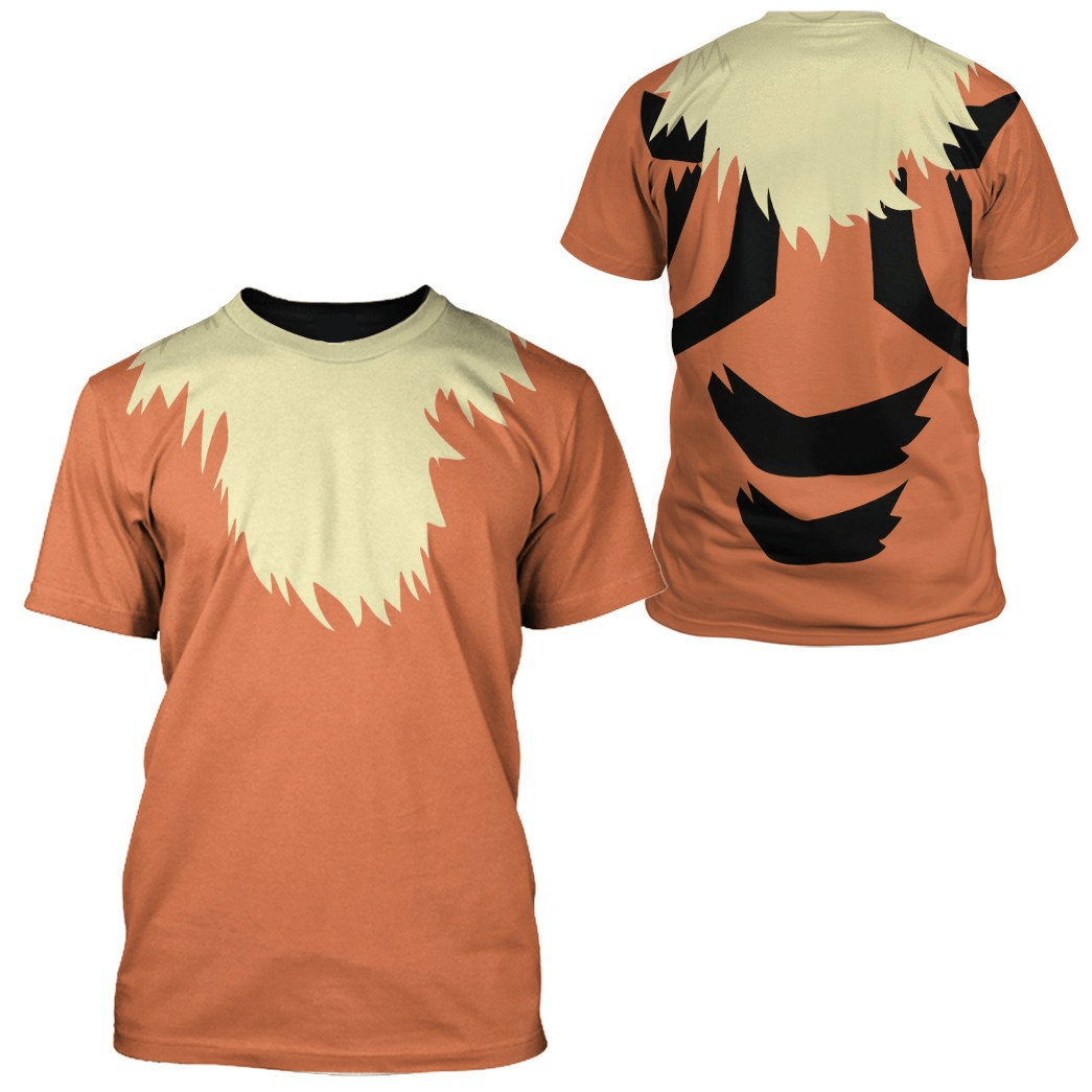 PKM Hoodie Arcanine PKM Cosplay T-shirt Sweatshirt Orange Unisex Adults New Release