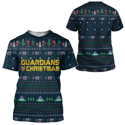 Guardian Of The Galaxy Hoodie Guardians Of Christmas T-shirt Blue Unisex