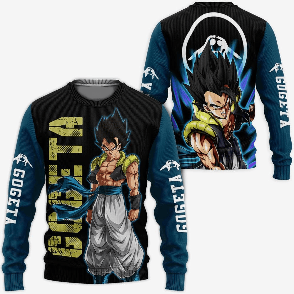 Dragon Ball Sweatshirt Cool Gogeta Graphic Sweatshirt Black Blue Unisex
