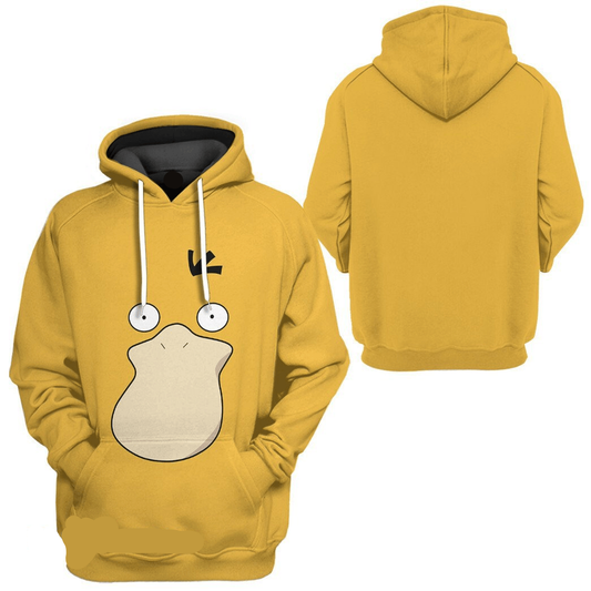 PKM Hoodie Psyduck PKM Cosplay T-shirt Sweatshirt Yellow Unisex Adults New Release