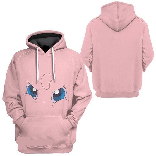 PKM Hoodie Jigglypuff PKM Cosplay T-shirt Sweatshirt Pink Unisex Adults New Release