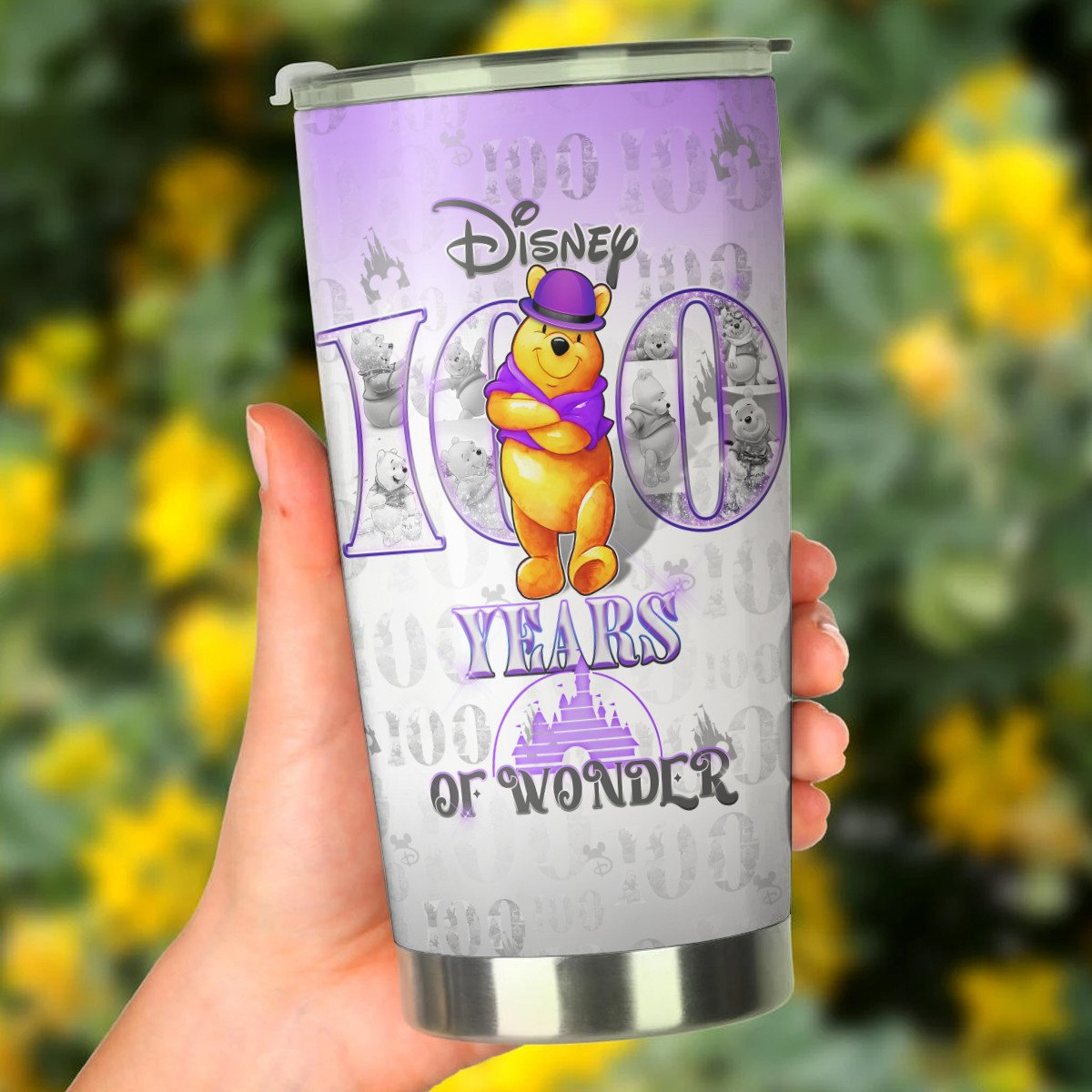 DN Tumbler Pooh DN 100 Years Of Wonder White Purple Tumbler Cups