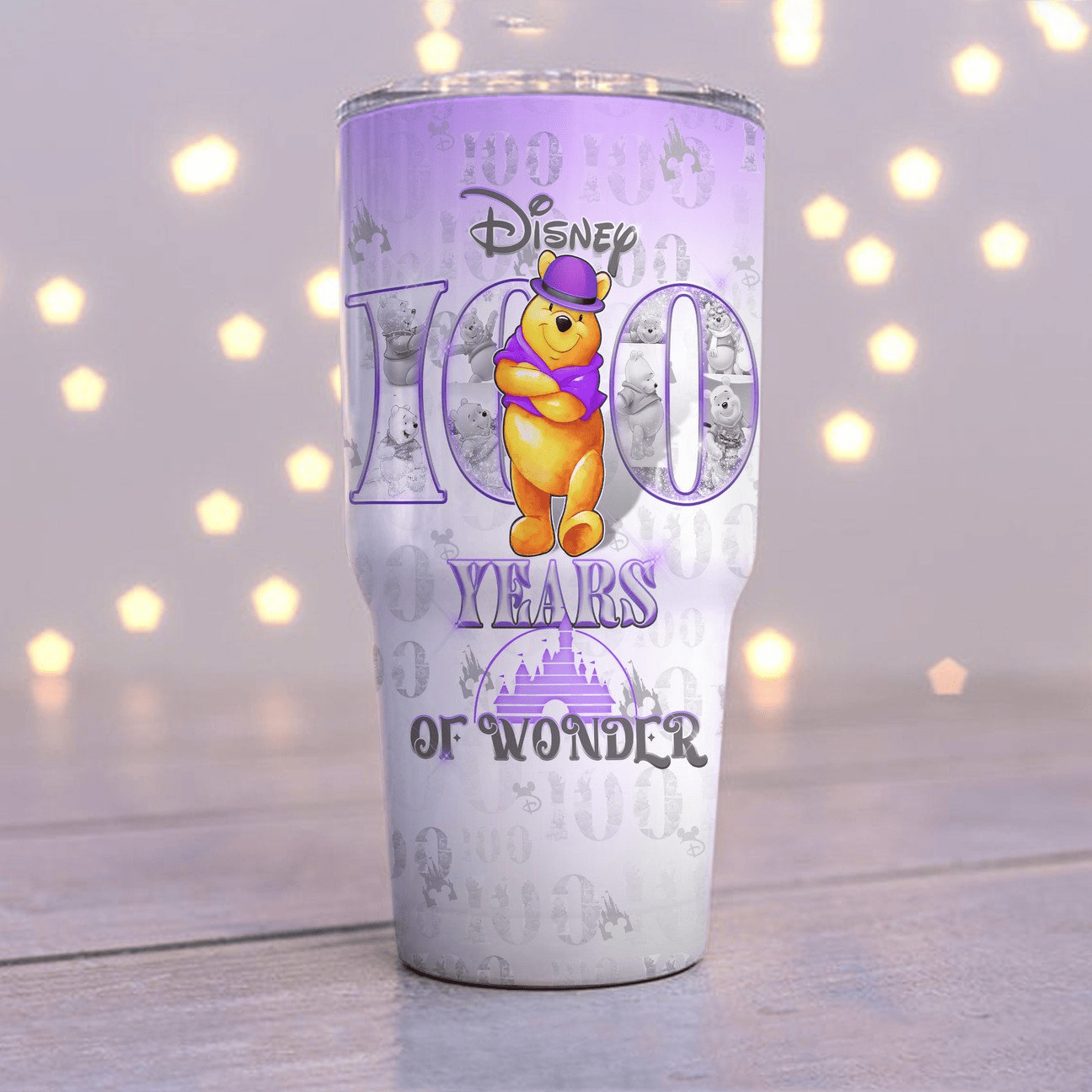DN Tumbler Pooh DN 100 Years Of Wonder White Purple Tumbler Cups