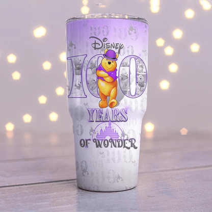 DN Tumbler Pooh DN 100 Years Of Wonder White Purple Tumbler Cups