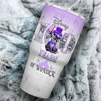DN Tumbler Stitch DN 100 Years Of Wonder White Purple Tumbler Cups