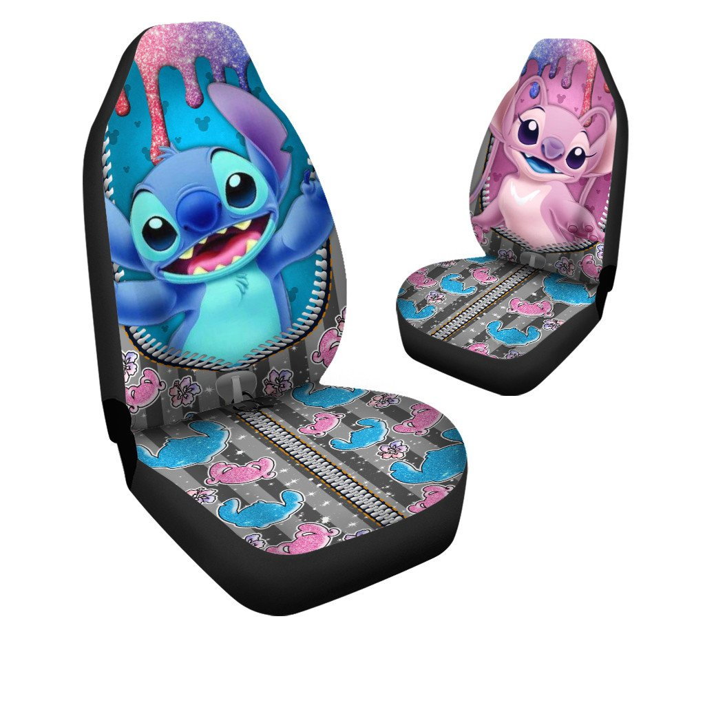 Stitch Car Seat Covers Stitch And Angel Zipper Seat Covers