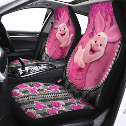 WTP Car Seat Covers Piglet Graphic Zipper Seat Covers