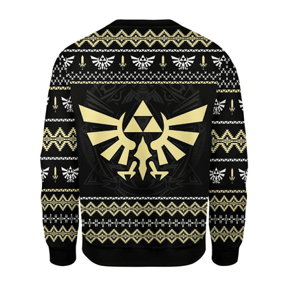 The Legend Of Zelda Sweatshirt Master Sword True Hero Never Die Sweatshirt Black Yellow Unisex