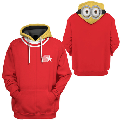 Minion Hoodie Minion Kevin Training Suit Costume T-shirt Red Unisex