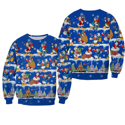 DN Sweatshirt Christmas Celebration Donald Sweatshirt Blue Unisex Adults New Release