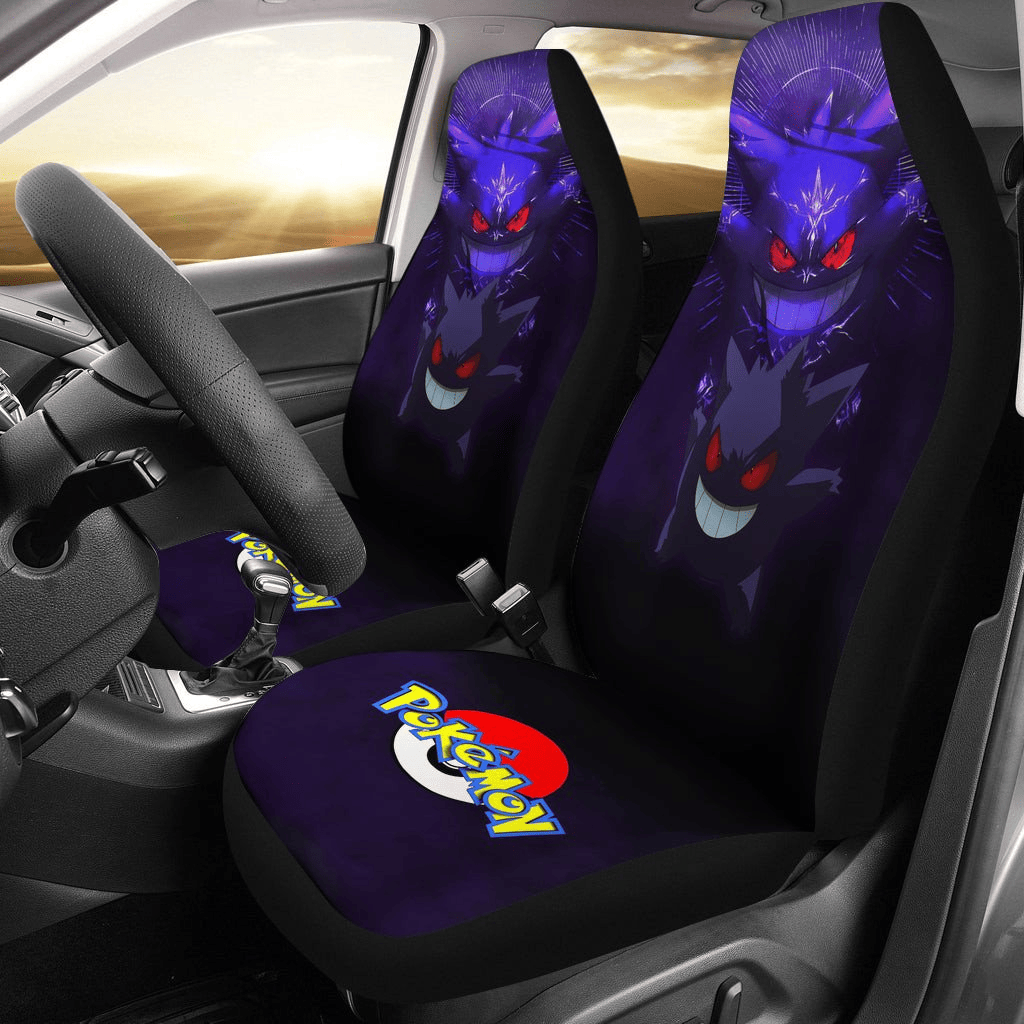 PKM Car Seat Covers Gengar Psychic PKM Evolution Seat Covers Black