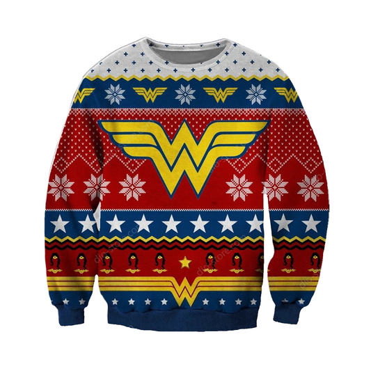 Wonder Woman Sweatshirt Wonder Woman Symbol Pattern Sweatshirt Colorful Unisex