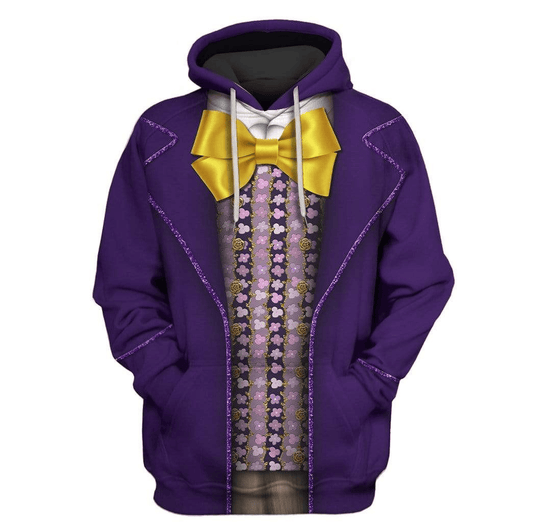 Willy Wonka Hoodie Willy Wonka Suit Costume Hoodie Purple Unisex