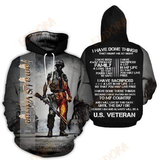 Unifinz Veteran Hoodie Military Gifts Proud I Am A Veteran I Have Done Things 3d Cool High Quality Hoodie Veteran Apparel 2022