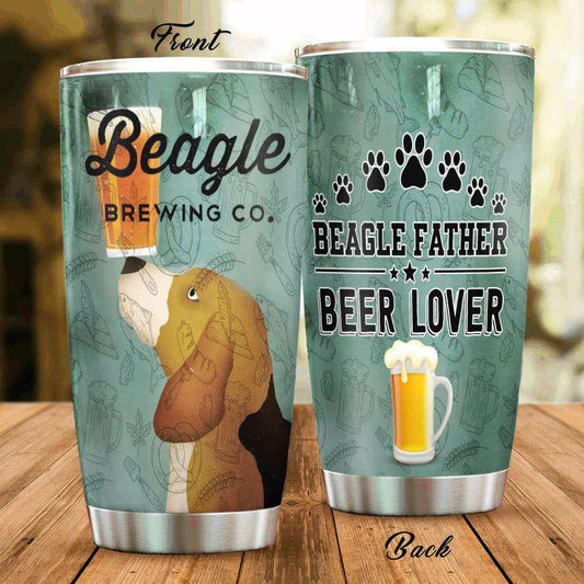  Beer Tumbler Cup 20 Oz Beagle Brewing Co Beagle Father Beer Lover Green Tumbler 20 Oz