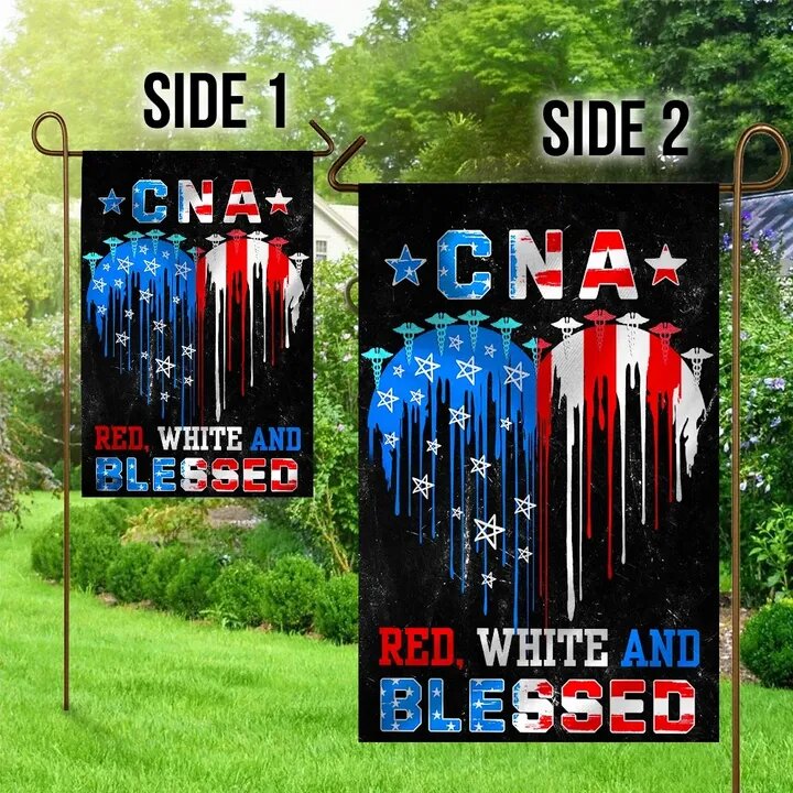 Unifinz Independence Day Nurse Flags 4th Of July Garden Flag Nurse CNA Red White And Blessed Garden Flag 4th Of July House Flag 2022