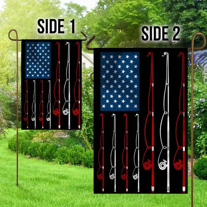 Unifinz Independence Day Flags Love Fishing Happy 4th Of July Fishing Poles Garden Flag 4th Of July House Flag 2022