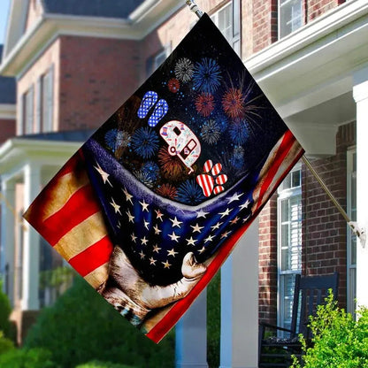 Unifinz Independence Day Camping Flags Camping Fireworks Happy House Flag 4th Of July Garden And House Flag 2022