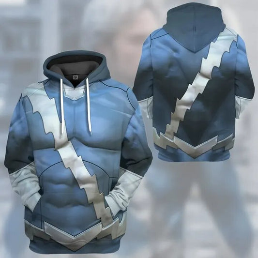 MV Shirt MV Quicksilver Comic Suit Costume Blue Hoodie MV Hoodie