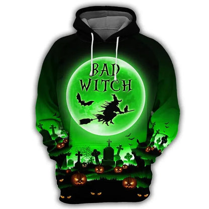 Halloween Shirt Halloween Bad Witch Green Black Hoodie Halloween Hoodie