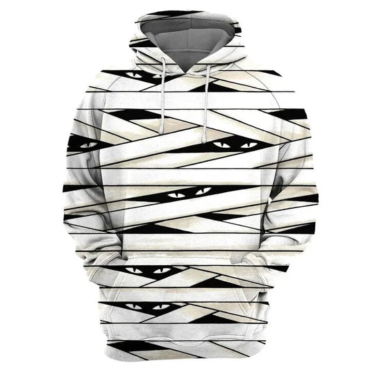 Halloween Shirt The Mummy Sneaky Eyes White Hoodie Halloween Hoodie Halloween Clothing