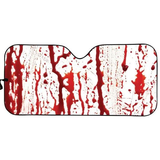 Halloween Windshield Sun Shade Dripping Blood On Glass Car Sun Shade