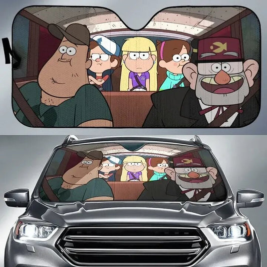 Gravity Falls Windshield Sun Shade Gravity Falls Characters Driving Song Car Sun Shade