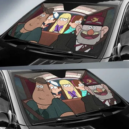 Gravity Falls Windshield Sun Shade Gravity Falls Characters Driving Song Car Sun Shade