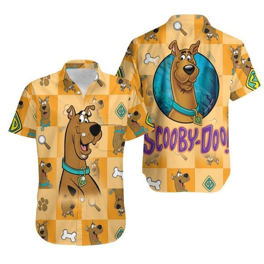 Unifinz Scooby-Doo Hawaiian Shirt Scooby-Doo The Detective Dog Yellow Hawaii Shirt Cute Scooby-Doo Aloha Shirt 2023