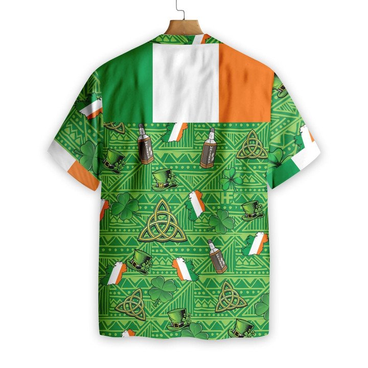 St Patrick's Day Hawaii Shirt Wine Celtic Knot Irish Flag Green Aloha Shirt St Patrick's Day Shirt
