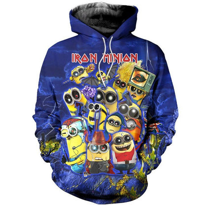 Unifinz Minions T-shirt Iron Minion Movies Blue Hoodie Minions Hoodie 2023