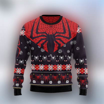 MV Christmas Ugly Sweater Spider Suit Christmas Tis The Season To Be Spidey Sweater