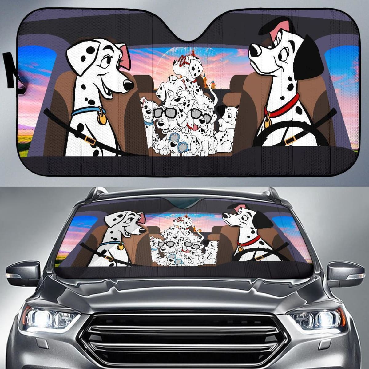 DN Car Sun Shade 101 Dalmatians Family Windshield Sun Shade