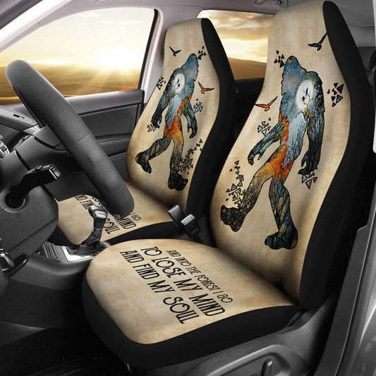 Bigfoot Car Seat Covers Bigfoot Into The Forest I Go Seat Covers