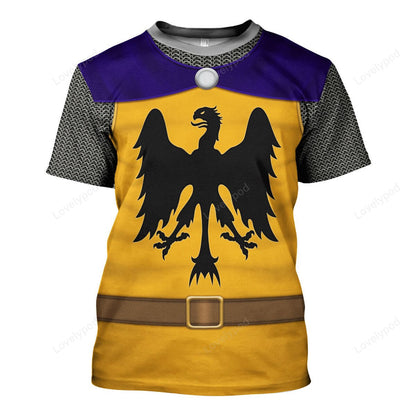 Historical Hoodie 12th Century Holy Roman Empire Knight Costume T-shirt Yellow Blue Unisex